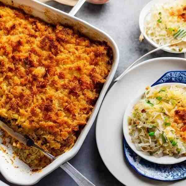 Картофельная запеканка с квашеной капустой